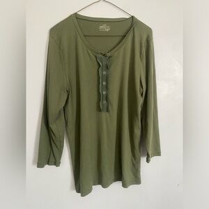 Jcrew 100% cotton Jcrew green ribbon detail top X-Large